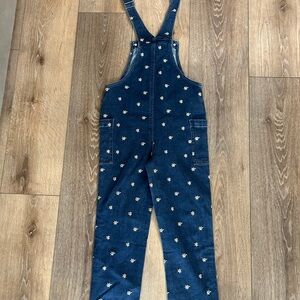 Hanna Andersson Embroidered Denim Overalls NWOT youth 10